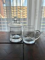 Glazen Melkkan en Suikerpot Set, Ophalen, Gebruikt