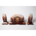 # Minerva retro mantel klok stel met 2 vazen, Ophalen of Verzenden