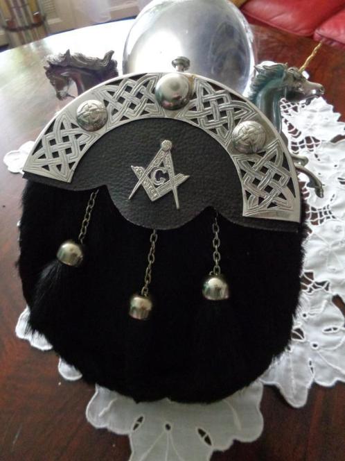 Sporran, klein tasje rond middel op kilt echt leren tas, Sieraden, Tassen en Uiterlijk, Overige Accessoires, Ophalen of Verzenden