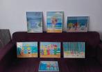 Pastelkrijt tekeningen in gewone lijst van het strand, Minder dan 50 cm, Ophalen of Verzenden, Zo goed als nieuw, Schilderij