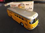 Büssing autobus geel 1959 van blik – OUD SPEELGOED jaren 80, Antiek en Kunst, Antiek | Speelgoed, Ophalen of Verzenden
