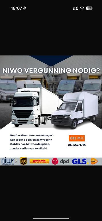 Wisselen van vervoersmanager !? Niwo vergunning aanvragen? beschikbaar voor biedingen