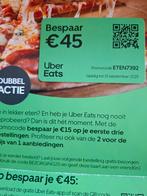Gratis: Über Eats code., Eén persoon, Kortingsbon, Overige typen