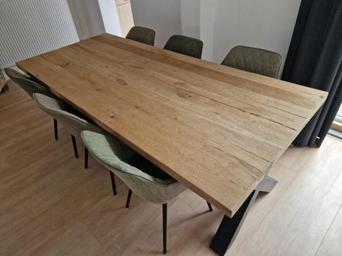tafel en zes stoelen, Huis en Inrichting, Tafels | Eettafels, Zo goed als nieuw, 50 tot 100 cm, 200 cm of meer, Vijf personen of meer