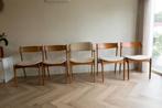 5 Deense Mid century Erik Buch vintage stoelen, Huis en Inrichting, Stoelen, Ophalen, Gebruikt, Bruin, Erik Buch, Deens, Mid century, Vintage, Teak,