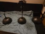 Grote Hanglamp - 3 Bollen - Donkergrijs, Ophalen, Gebruikt, Industrieel, Metaal