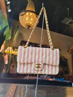 Chanel Linnen classic flapbag | vintage | authentiek, Chanel, Gebruikt, Schoudertasje, Ophalen of Verzenden