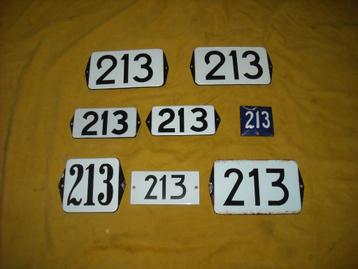 oud emaille huisnummer 213 ook 214 215 216 217 218 219 220 2 beschikbaar voor biedingen