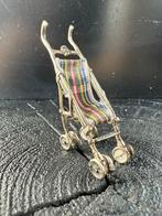 Zilveren miniatuur buggy / kinderwagen, Antiek en Kunst, Ophalen of Verzenden