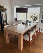 Robuuste eettafel eiken 225x100 (Roech wonen), Huis en Inrichting, Tafels | Eettafels, Ophalen, Gebruikt, 100 tot 150 cm, Ruig en robuust