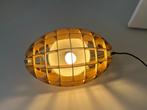 Ovalen lamp hout -kunststof. Hang of lig, Huis en Inrichting, Lampen | Hanglampen, Ophalen of Verzenden, Gebruikt, Hout, Minder dan 50 cm