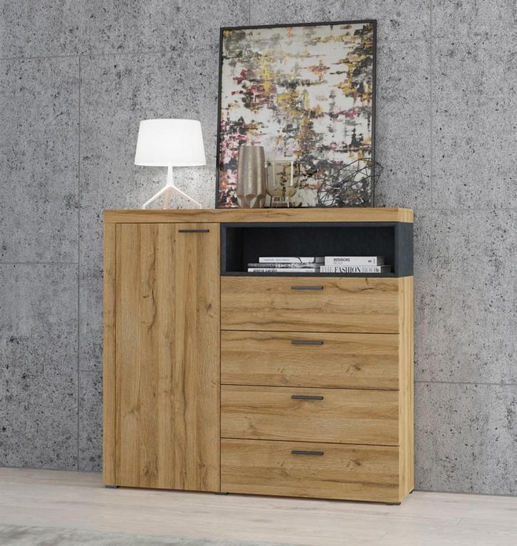 Dressoir - Sandal - Type 3 - Licht eiken - 147cm, Huis en Inrichting, Kasten | Dressoirs, Nieuw, 100 tot 150 cm, 25 tot 50 cm