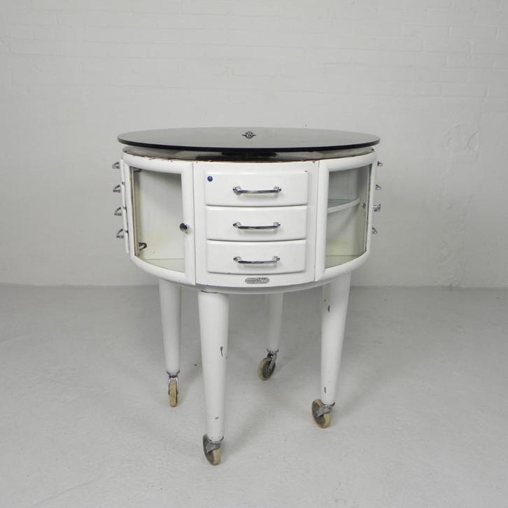 Girator tandartskast door Leon Martin, jaren '30, Antiek en Kunst, Antiek | Meubels | Tafels, Ophalen of Verzenden