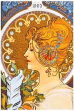 Mooie Art Nouveau Alphonse Mucha Poster affiche #4, Verzamelen, Ophalen of Verzenden, Nieuw, A1 t/m A3, Film en Tv