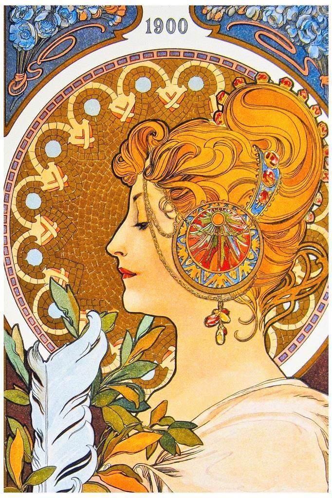Mooie Art Nouveau Alphonse Mucha Poster affiche #4, Verzamelen, Posters, Nieuw, Film en Tv, A1 t/m A3, Ophalen of Verzenden