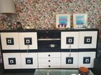 Jaren 80/90 woonkamer kast/dressoir  zwart -wit, Ophalen