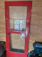 Deur hardhout enkelglas, Doe-het-zelf en Verbouw, Deuren en Horren, Ophalen, Gebruikt, 80 tot 100 cm, Binnendeur