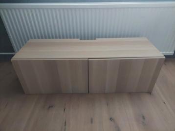 Ikea besta kast met deuren, eikeneffect 120x42x38 cm