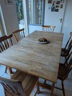 Eettafel eiken massief uitschuifbaar tot 240 cm, Huis en Inrichting, Gebruikt, Eikenhout, 200 cm of meer, Vijf personen of meer