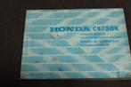 Honda CB750K 1978 motorcycle owner's manual handbuch CB 750, Motoren, Ophalen of Verzenden, Honda