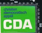 Sticker: CDA - Christen Democratisch Appel (Vierkant), Verzamelen, Stickers, Overige typen, Ophalen of Verzenden, Zo goed als nieuw