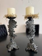 Set van 2 decoratieve kandelaars, Ophalen, Zwart, Zo goed als nieuw, Metaal