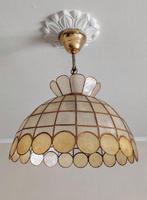 Authentieke vintage Capiz hanglamp (nr. 2), Huis en Inrichting, Lampen | Hanglampen, Minder dan 50 cm, Overige materialen, Zo goed als nieuw