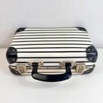 Vintage gestreepte koffer / train case, D, Z, Hard kunststof, Minder dan 50 cm