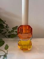 Jaren 80 glazen kubus kandelaar, Antiek en Kunst, Antiek | Glas en Kristal, Ophalen of Verzenden