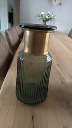 Mooie groene vaas van Kare met goud, Huis en Inrichting, Woonaccessoires | Vazen, Ophalen, Minder dan 50 cm, Groen, Glas
