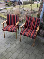 2 vintage fautuils stoelen retro midcentury, Ophalen, Gebruikt, Stof, Twee
