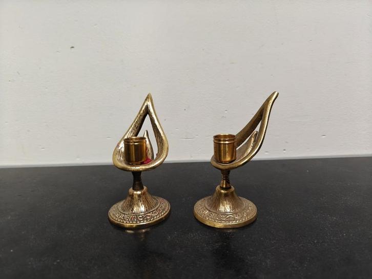 2koperen kandelaars, Antiek en Kunst, Antiek | Kandelaars, Koper of Brons, Ophalen of Verzenden