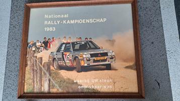 Mitsubishi lancer poster Rally Kampioenschap 1983 66 x 54 cm beschikbaar voor biedingen