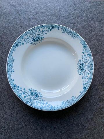 Bord decor Fernand Petrus Regout mooi petrol blauw bloemen beschikbaar voor biedingen