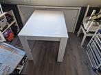 Witte tafel en vier stoelen, Ophalen, 100 tot 150 cm, 50 tot 100 cm, Zo goed als nieuw
