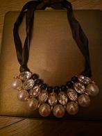 Vintage Ketting met Strik, Met kristal, Overige materialen, Zwart, Ophalen of Verzenden