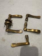 Set messing deurklinken, Doe-het-zelf en Verbouw, Hang- en Sluitwerk, Ophalen, Gebruikt, Koper of Messing, Klink of Kruk