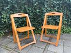2 Vintage Klapstoelen Aldo Jacober - Alberto Bazzani, Gebruikt, Twee, Bruin, Ophalen of Verzenden