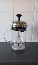 Douwe Egberts Melkopschuimer glas, met glazen handvat, Huis en Inrichting, Keuken | Potten en Pannen, Ophalen of Verzenden, Zo goed als nieuw