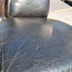 Industriële Aviator fauteuil zwart leer + BEZORGING GRATIS, Huis en Inrichting, Fauteuils, Ophalen of Verzenden, Gebruikt, Metaal