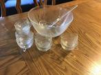 8 persoons bowl -sangria-punche set van glas, Zo goed als nieuw, Ophalen