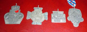 4 medailles fiets 11-stedentocht 1984-1985-1986-1987. Eventu beschikbaar voor biedingen