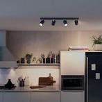 Philips Kosipo opbouwspot 3x 4 lichts led spots gu10 zwart, Huis en Inrichting, Lampen | Spots, Led, Ophalen of Verzenden, Zo goed als nieuw