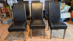 Lederen Eetkamerstoelen met Gebruikssporen, Huis en Inrichting, Stoelen, Ophalen, Gebruikt