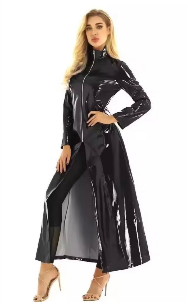 Nieuwe Sexy Lak Jas - Maat L, Kleding | Dames, Jassen | Zomer, Nieuw, Maat 42/44 (L), Zwart, Ophalen of Verzenden