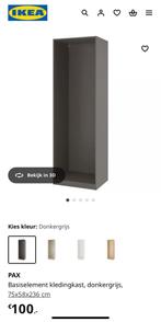 IKEA PAX kasten basiselement zwart / donkergrijs 75x58x236, Ophalen, Gebruikt, 200 cm of meer, 50 tot 100 cm