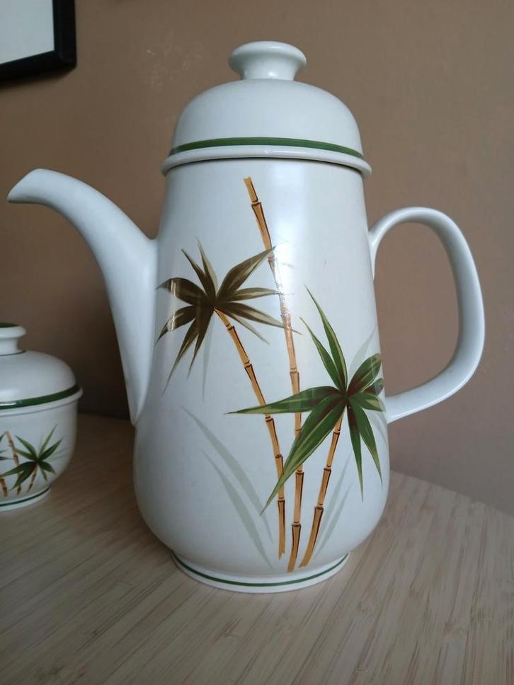 Retro vintage bamboe servies Winterling Marktleuthen Bavaria, Huis en Inrichting, Keuken | Servies, Gebruikt, Compleet servies