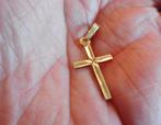 Gouden hanger kruisje, Verzenden, Zo goed als nieuw, Kruis of Symbool, Goud