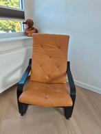 IKEA POÄNG fauteuil – cognak kleur, Huis en Inrichting, Fauteuils, Ophalen, Zo goed als nieuw, 75 tot 100 cm