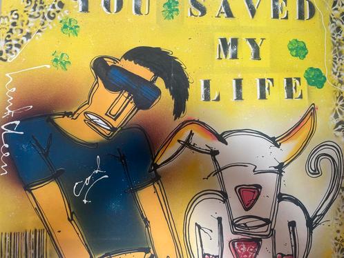 Abstract Schilderij 'You Saved My Life' - Henk Veen, Antiek en Kunst, Kunst | Schilderijen | Abstract, Ophalen